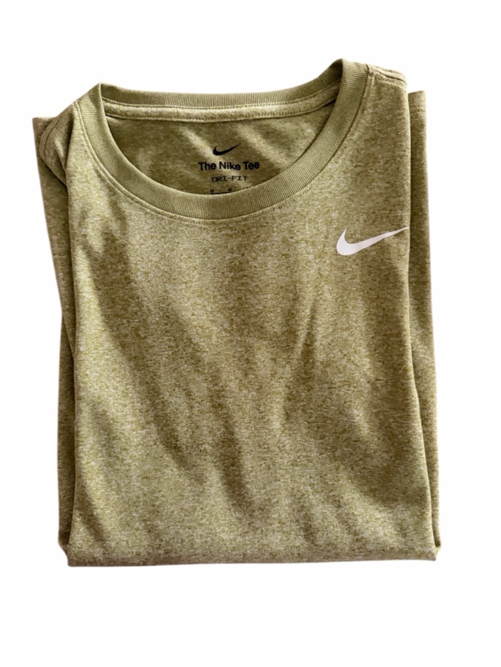 Nike Dri-FIT Olive Green Athletic Tee - Medium